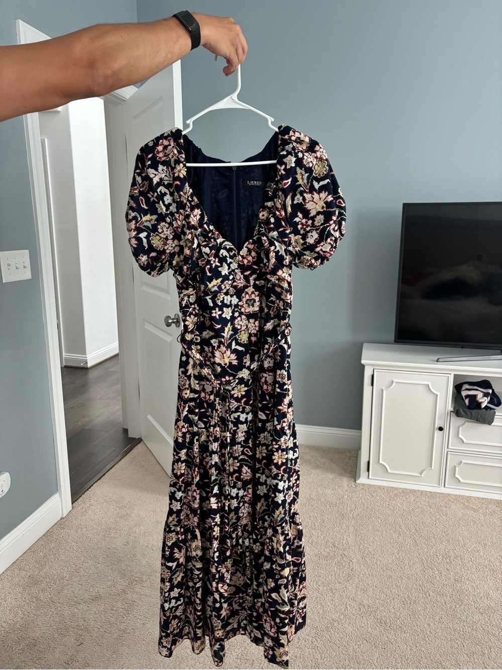 Floral Ralph Lauren Puff-Sleeve Maxi Dress